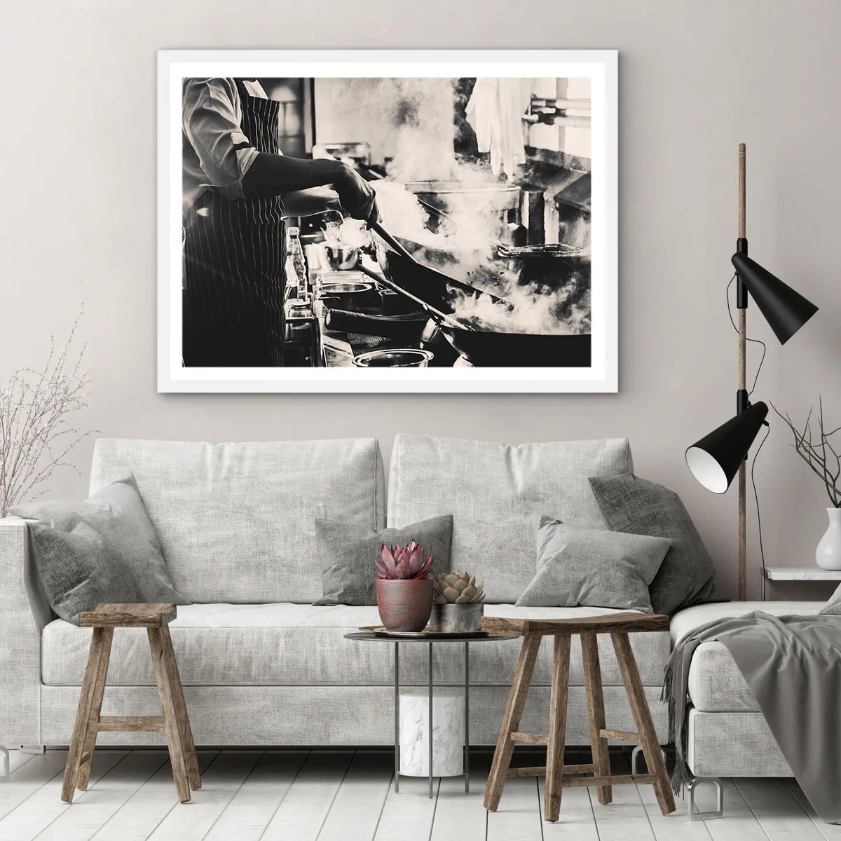 Poster in einem weißen Rahmen - Alchemie der Aromen - 70x50 cm