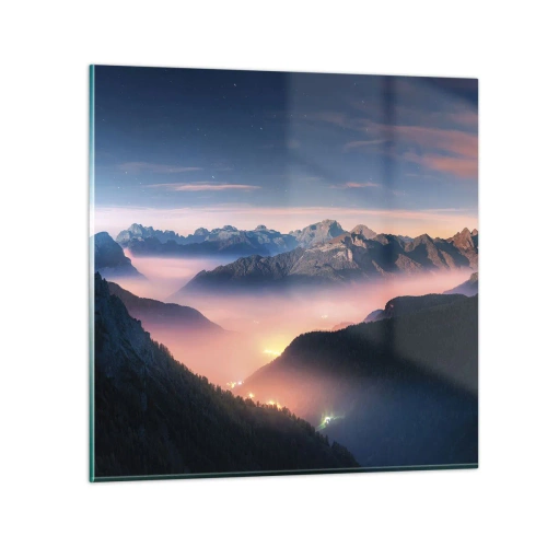 Glasbild - Bild auf glas - Licht in den Tälern - 30x30 cm