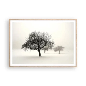 Poster in einem Rahmen aus heller Eiche - Winterschlaf - 100x70 cm