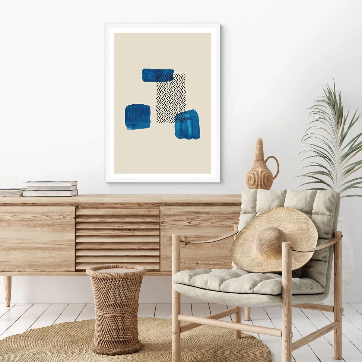 Poster in einem weißen Rahmen - Ein abstraktes Quartett - 50x70 cm