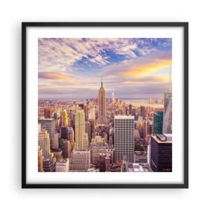 Poster in einem schwarzem Rahmen - Nur nach den Wolken greifen - 50x50 cm