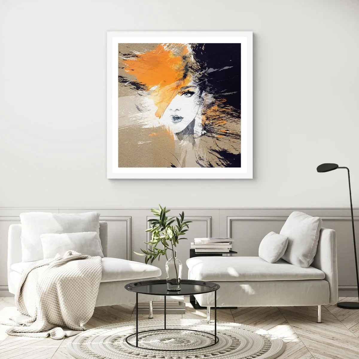 Poster in einem weißen Rahmen - Und es ist Licht - 50x50 cm