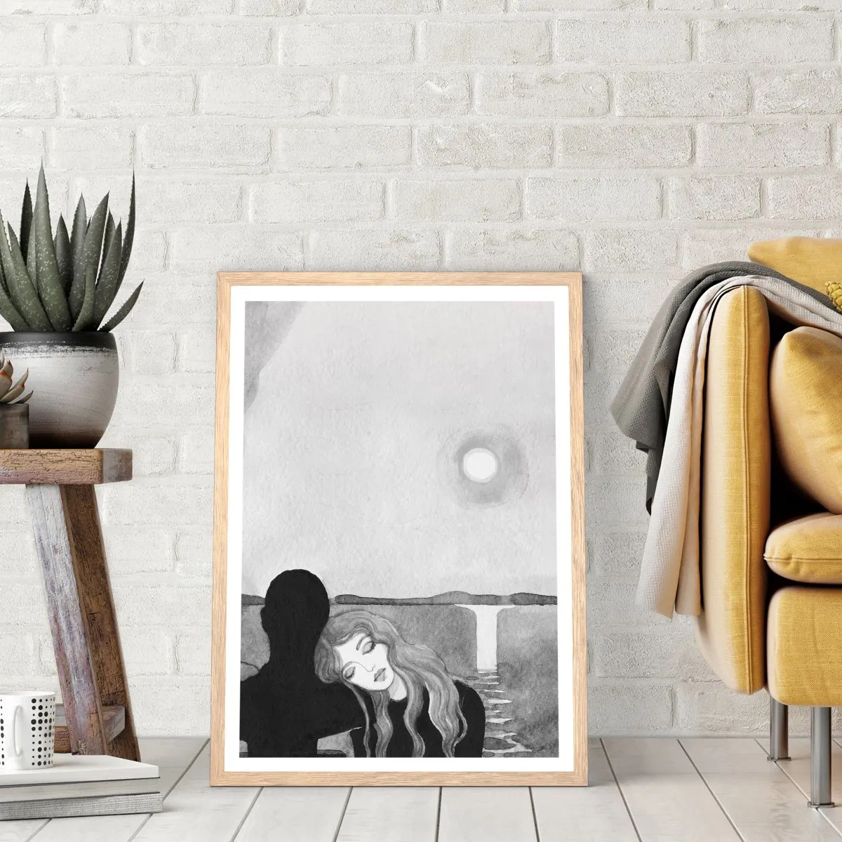 Poster in einem Rahmen aus heller Eiche - Immer ein Geheimnis - 50x70 cm