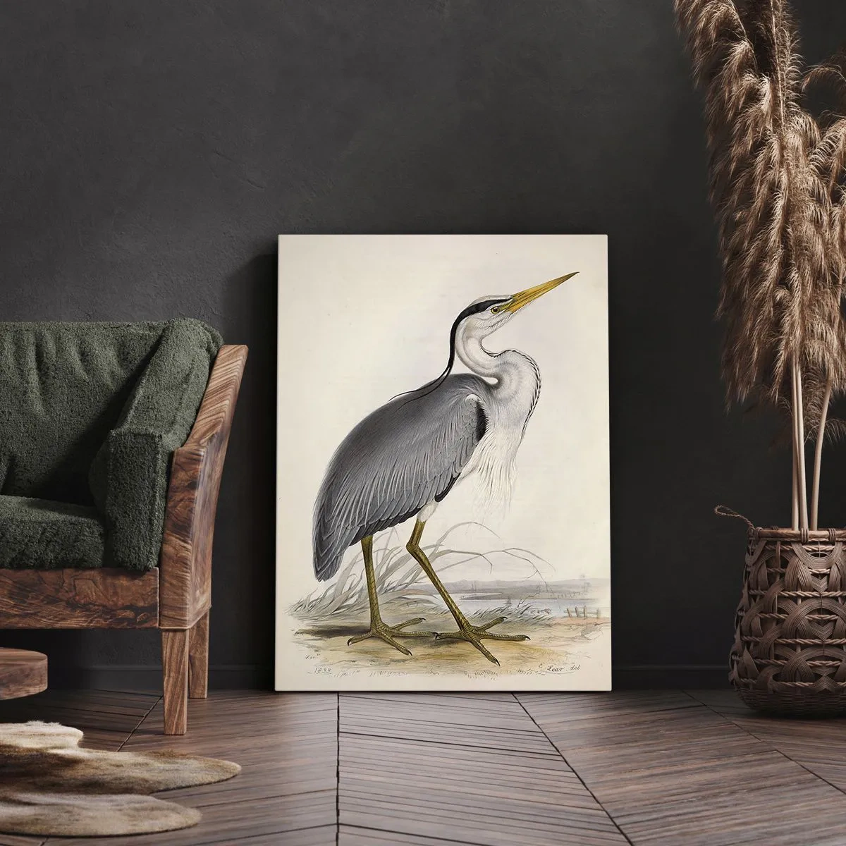 Bild auf Leinwand - Leinwandbild - Reiher Gnade - 45x80 cm