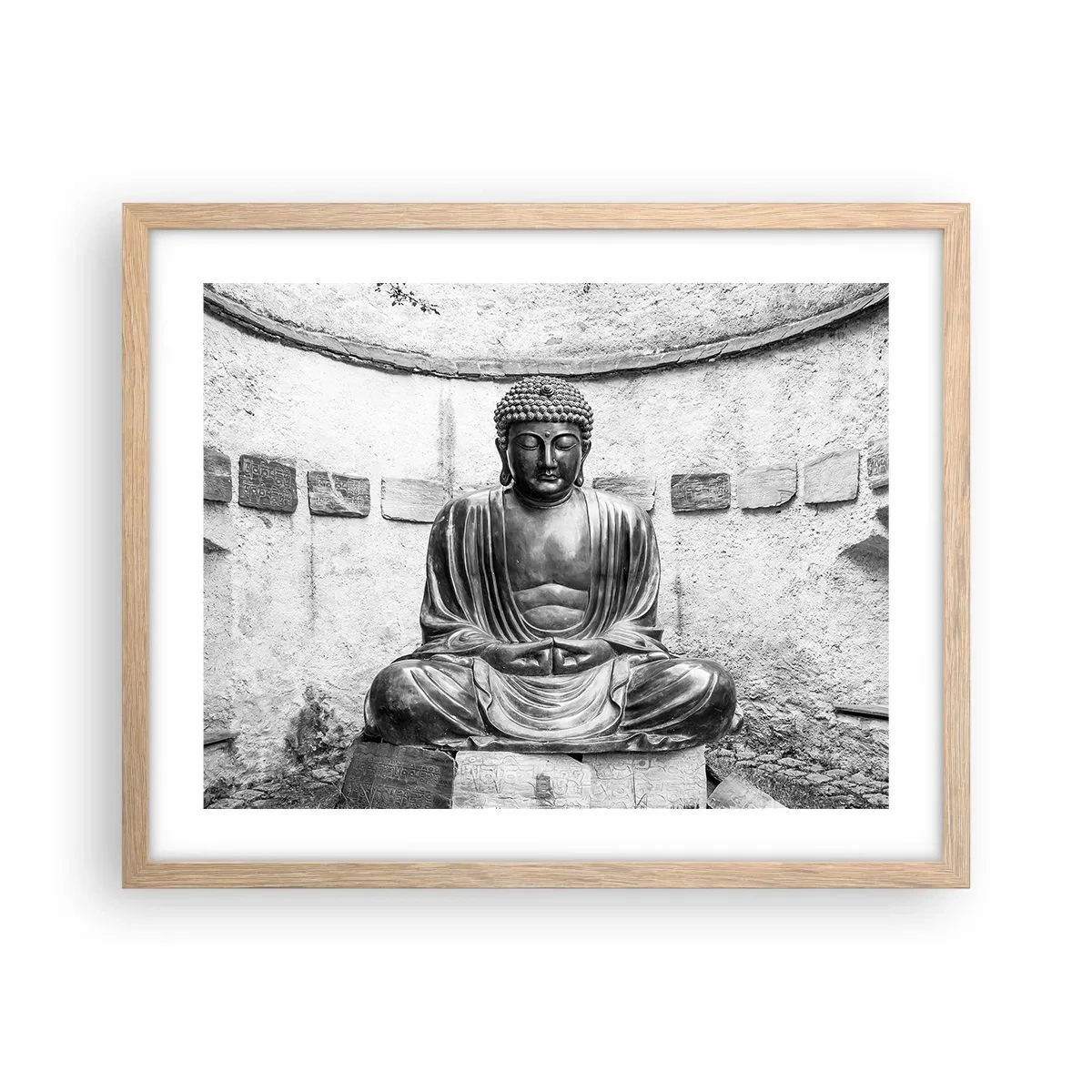 Poster in einem Rahmen aus heller Eiche - An der Quelle des Friedens - 50x40 cm