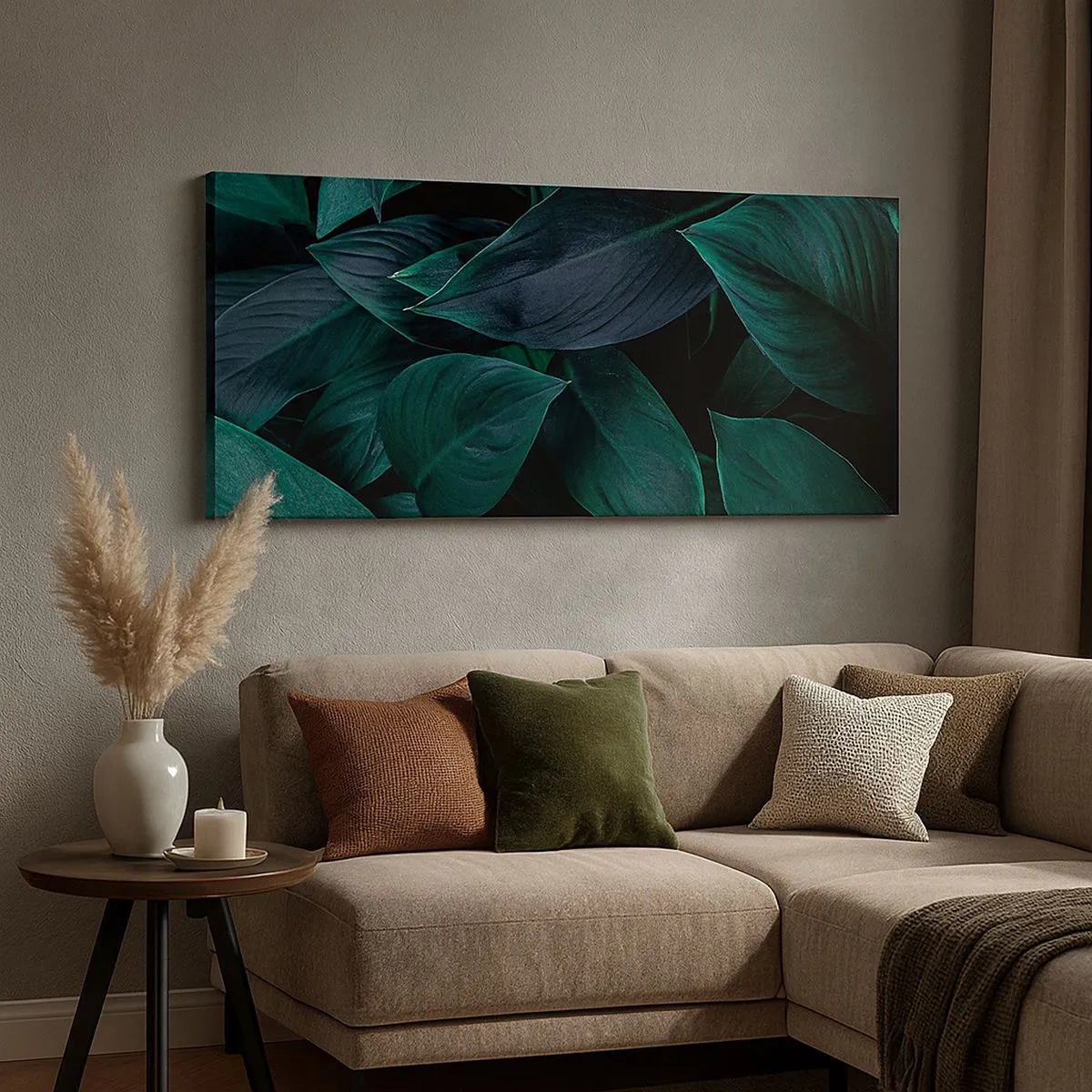 Bild auf Leinwand - Leinwandbild - Grün in sich selbst - 100x40 cm
