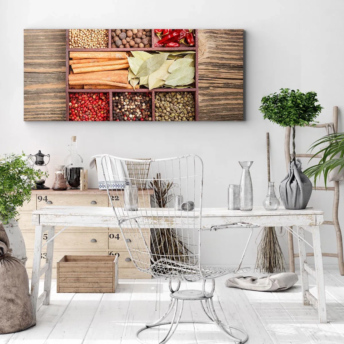 Bild auf Leinwand - Leinwandbild - Ordnung der Formen, Bouquet von Aromen - 100x40 cm
