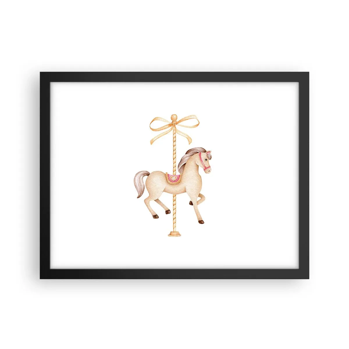 Poster in einem schwarzem Rahmen - Anmutiger Trab - 40x30 cm