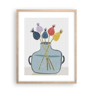 Poster in einem Rahmen aus heller Eiche - Es ist mucksmäuschenstill - 40x50 cm