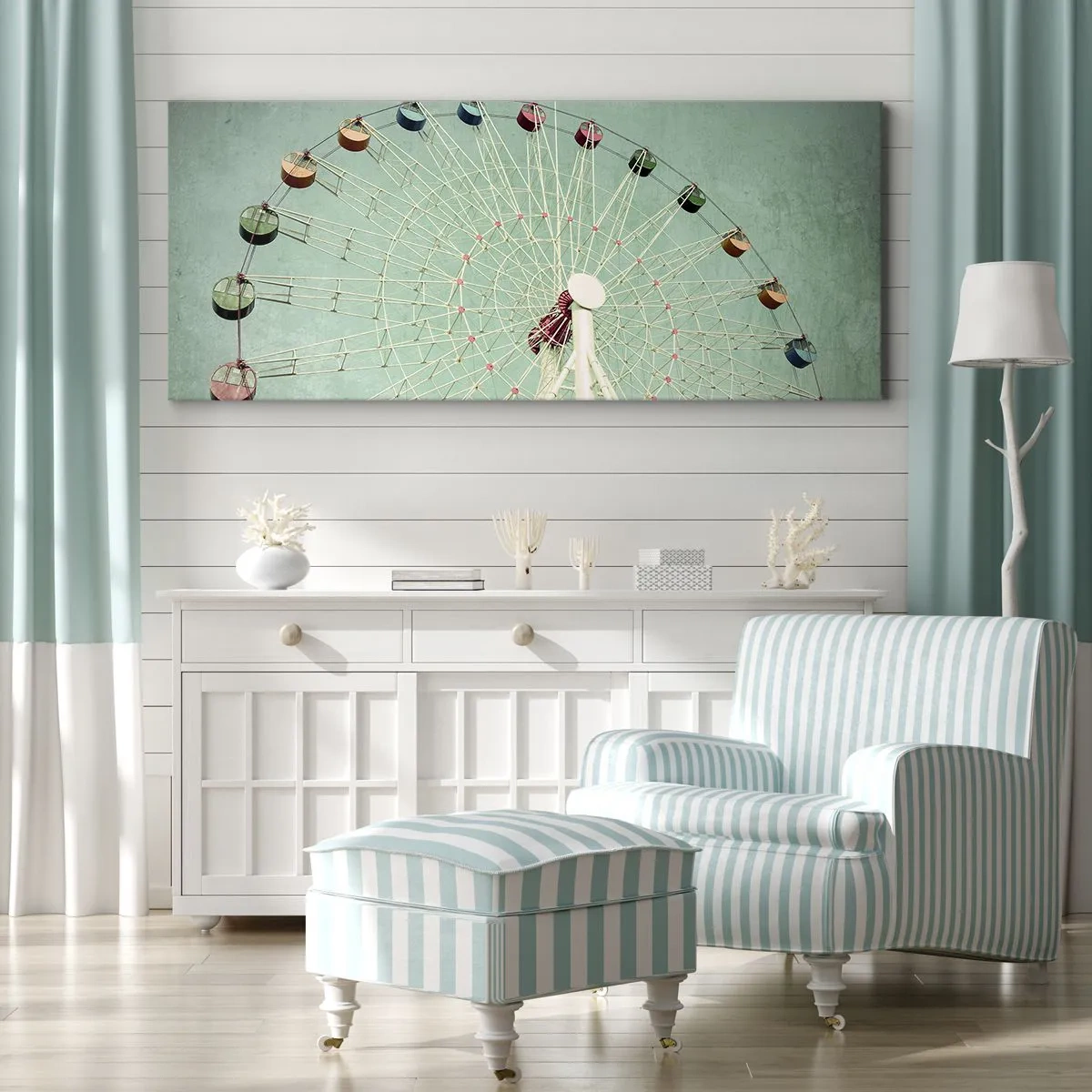 Bild auf Leinwand - Leinwandbild - Wir laden zum Spiel ein - 90x30 cm