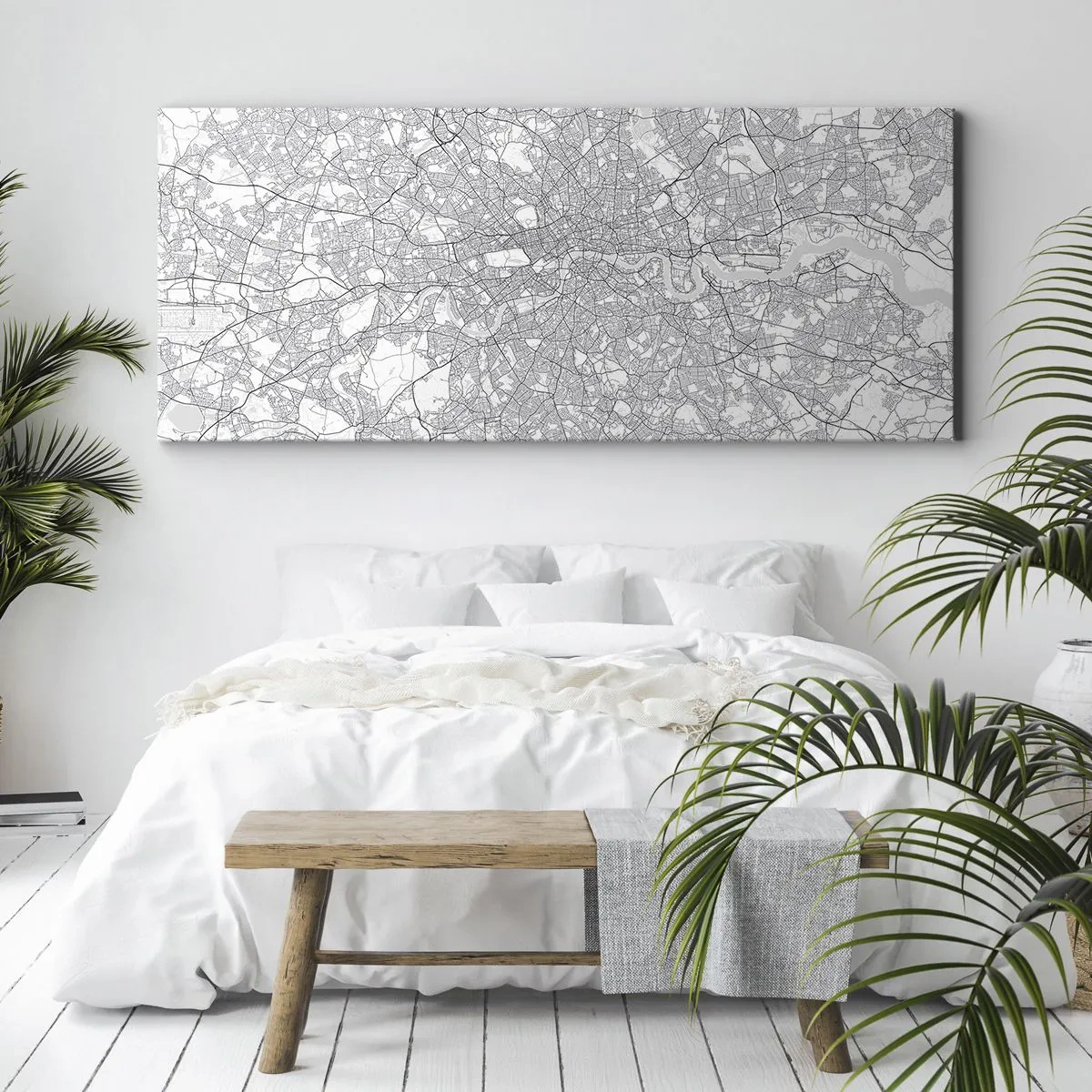 Bild auf Leinwand - Leinwandbild - Karte des Labyrinths von London - 90x30 cm