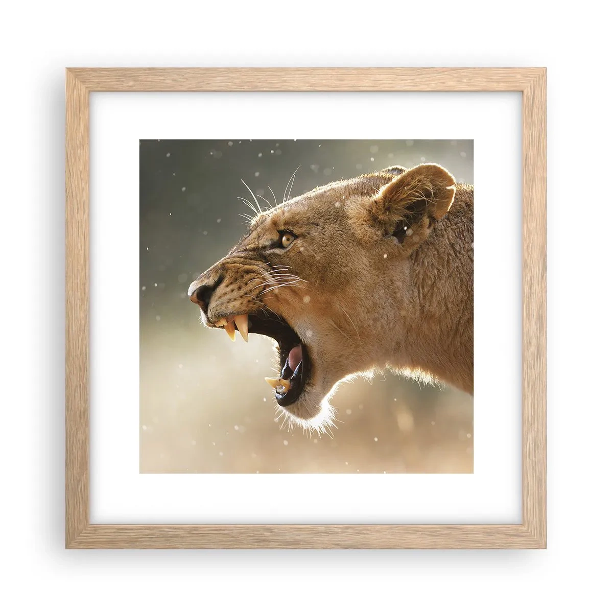 Poster in einem Rahmen aus heller Eiche - Versuch, nicht zuzuhören - 30x30 cm