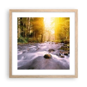 Poster in einem Rahmen aus heller Eiche - Malachit im Silber- und Goldrahmen - 40x40 cm