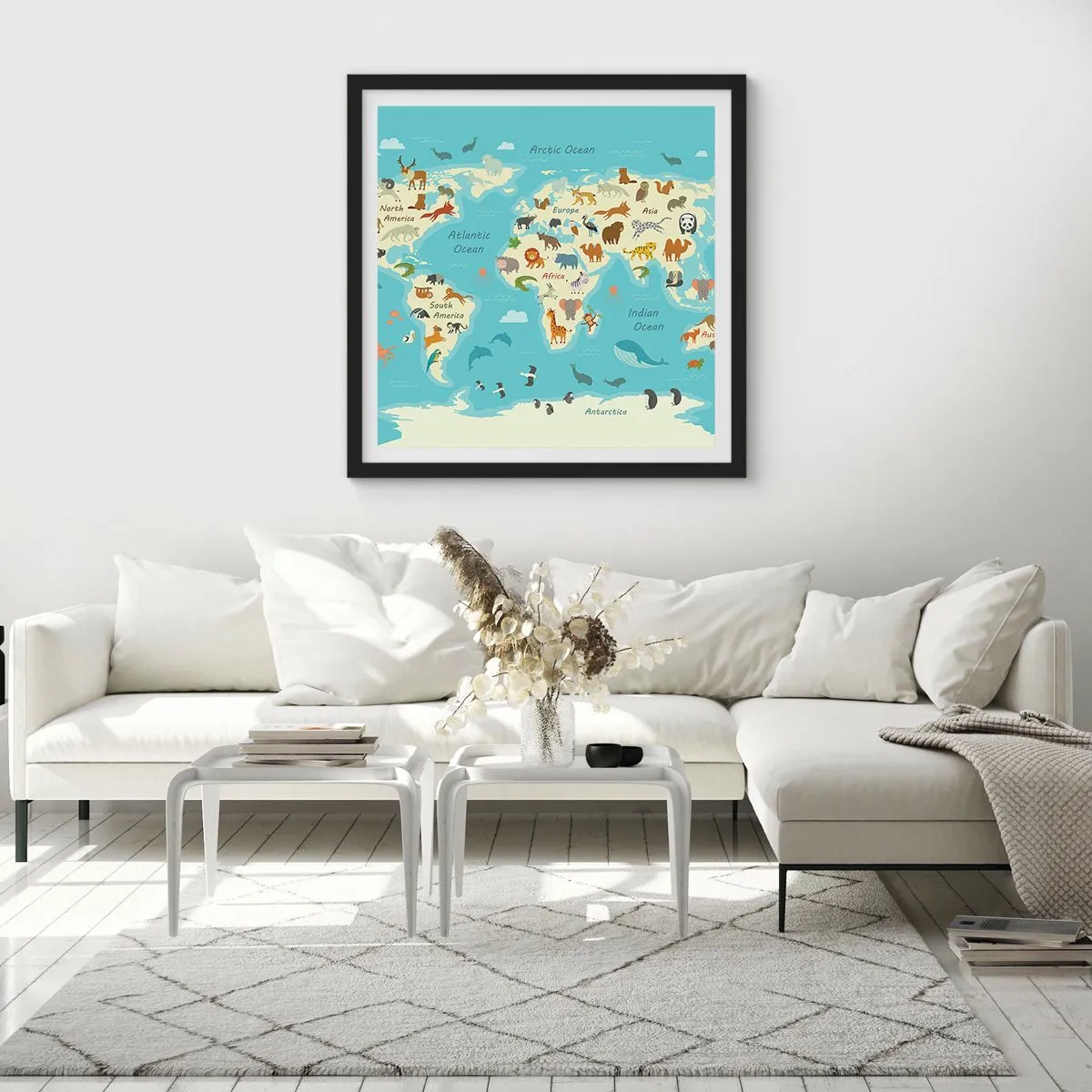 Poster in einem schwarzem Rahmen - Gute Nachbarn - 40x40 cm