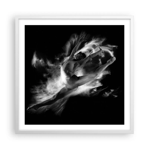 Poster in einem weißen Rahmen - Im Flug hängen geblieben - 60x60 cm