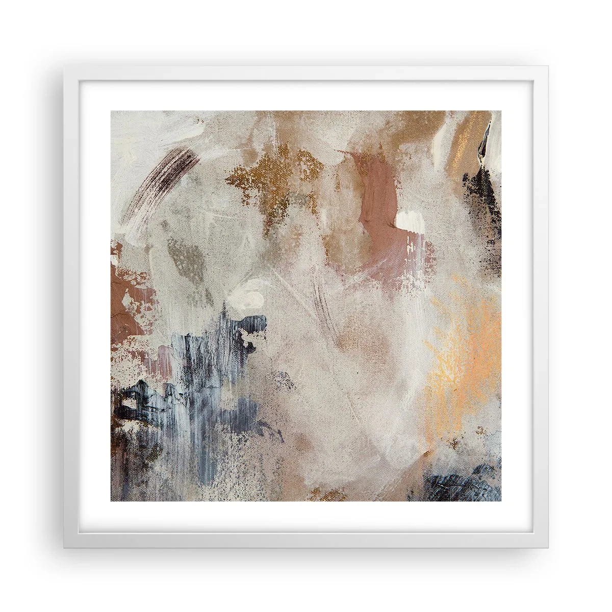 Poster in einem weißen Rahmen - Neblige Abstraktion - 50x50 cm