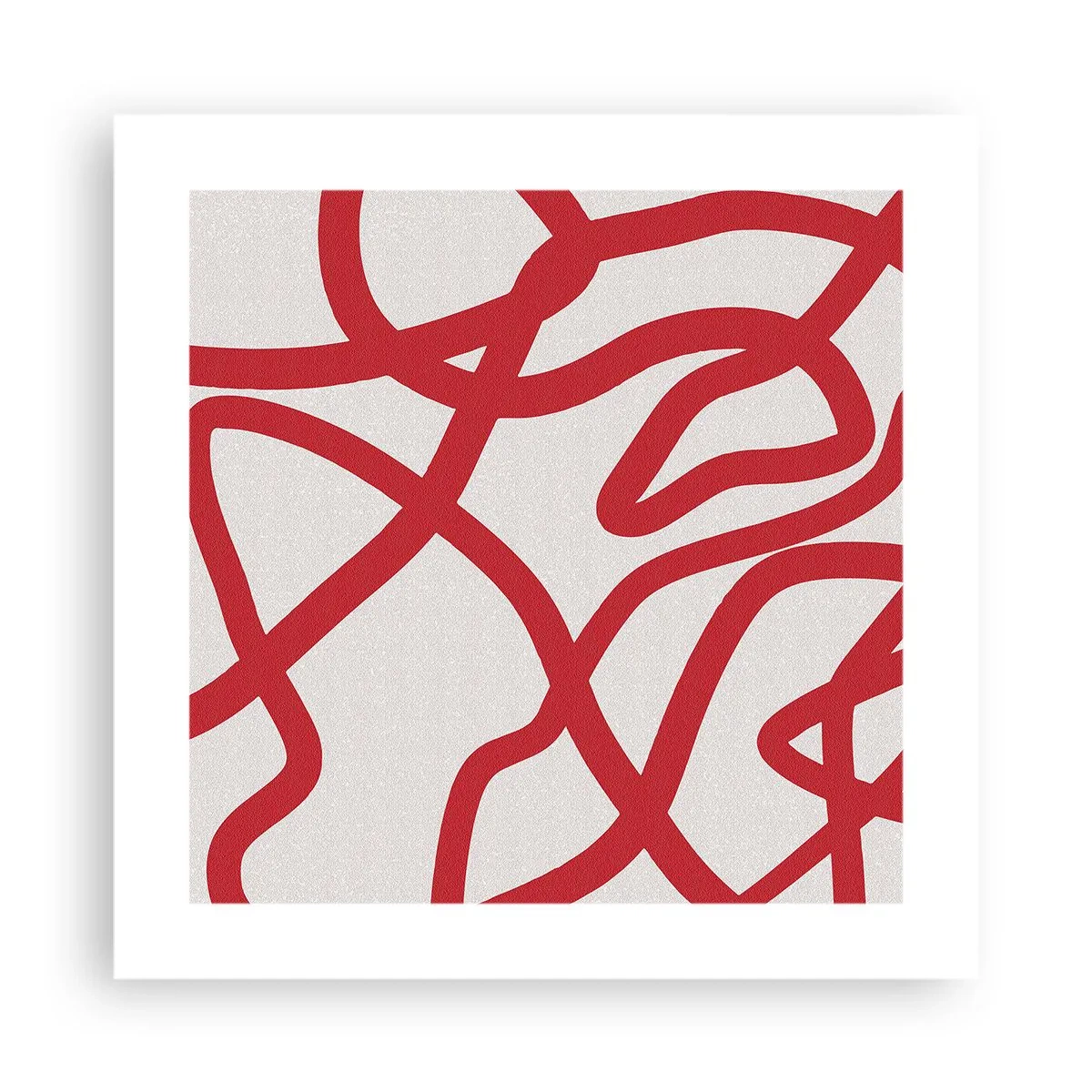 Poster - Rot auf Weiß - 40x40 cm