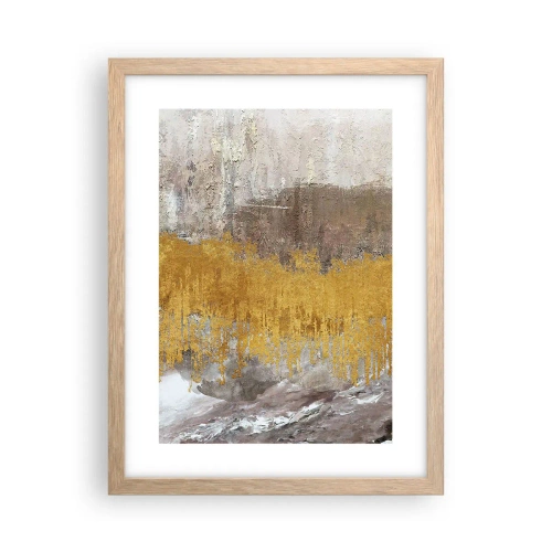 Poster in einem Rahmen aus heller Eiche - Goldene Explosion - 30x40 cm