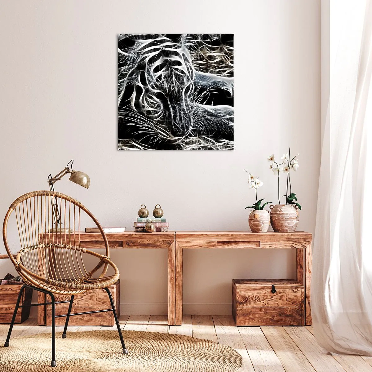 Bild auf Leinwand - Leinwandbild - Eine Studie über die Leichtigkeit der Katze - 60x60 cm