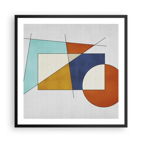 Poster in einem schwarzem Rahmen - Abstraktion: modernistisches Spiel - 60x60 cm