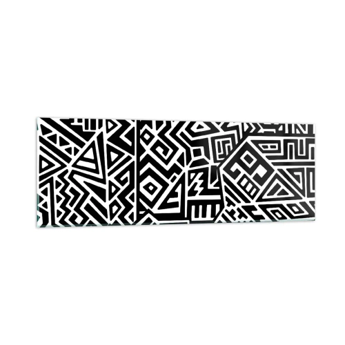 Glasbild - Bild auf glas - Präkolumbianische Komposition - 90x30 cm