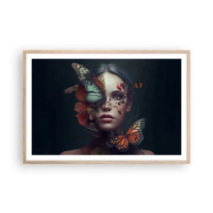 Poster in einem Rahmen aus heller Eiche - Wunderbare Metamorphose - 91x61 cm