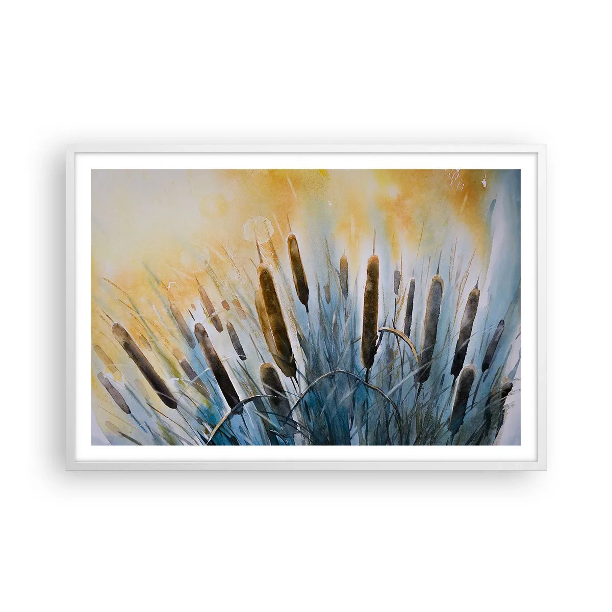 Poster in einem weißen Rahmen - Die Kälte des Wassers, die Hitze der Sonne - 91x61 cm