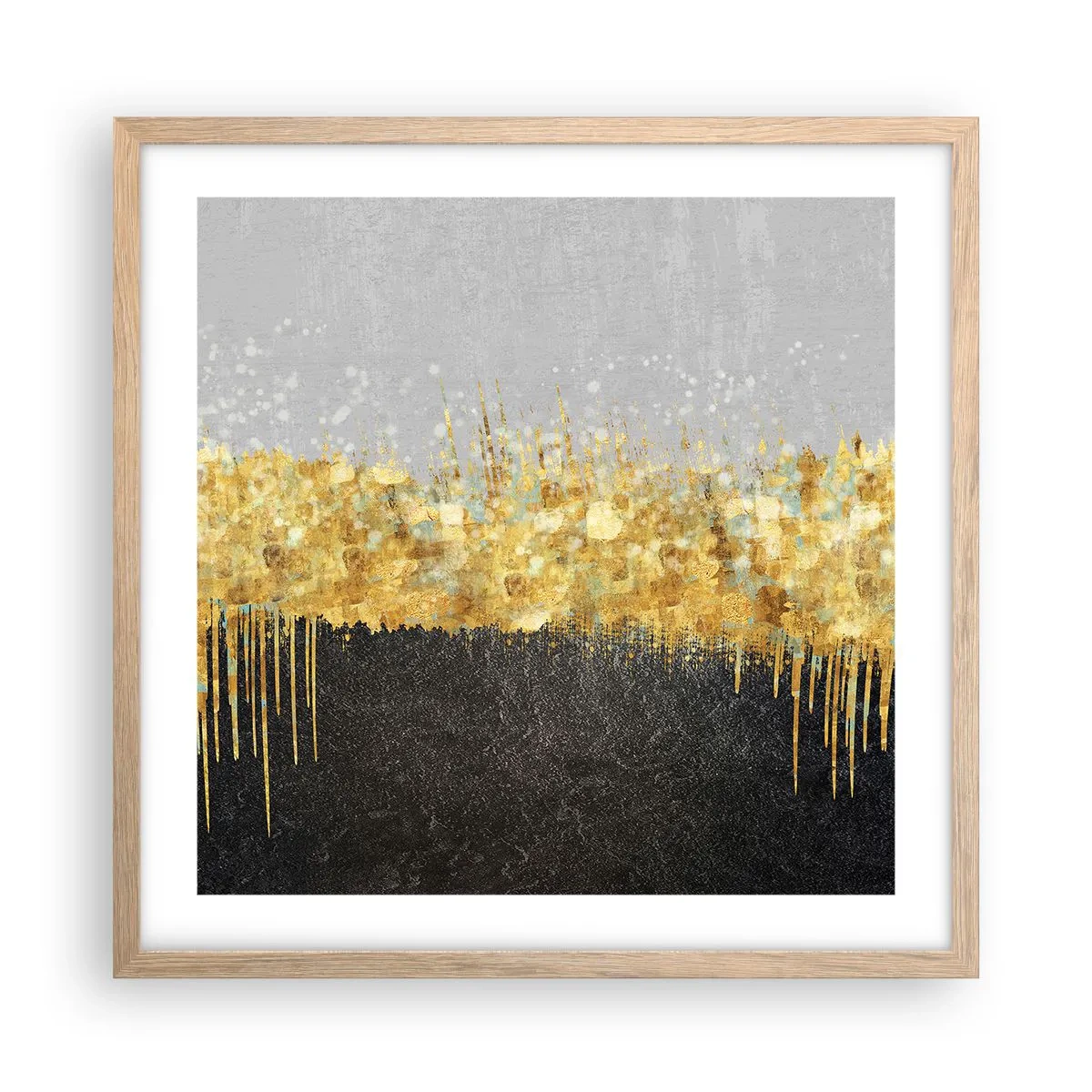 Poster in einem Rahmen aus heller Eiche - Nach innen und nach oben - 50x50 cm