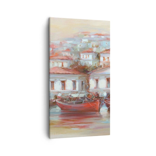 Bild auf Leinwand - Leinwandbild - Glückliche Stadt - 45x80 cm