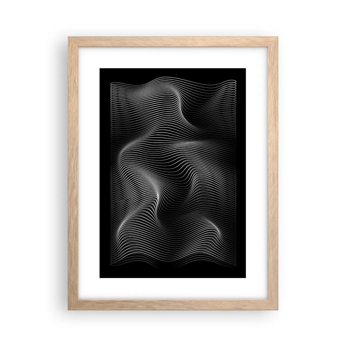 Poster in einem Rahmen aus heller Eiche - Lichttanz im Raum - 30x40 cm