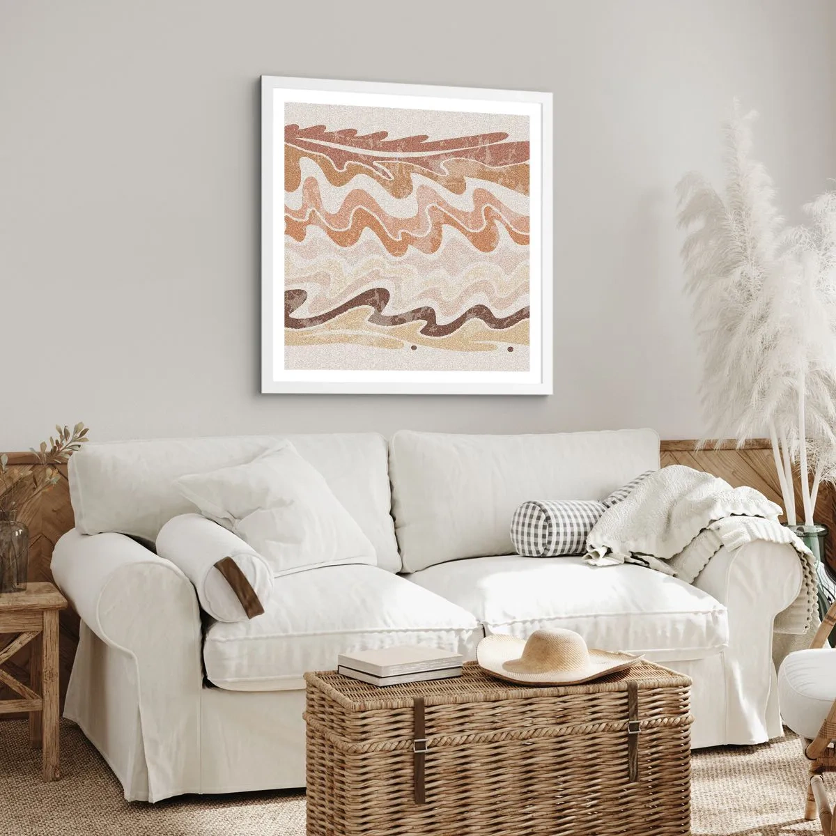 Poster in einem weißen Rahmen - Gute Energie – gute Gefühle - 40x40 cm
