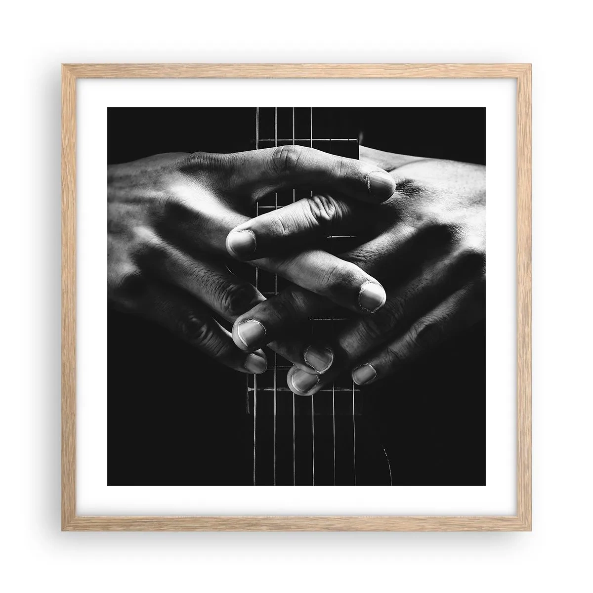 Poster in einem Rahmen aus heller Eiche - Gebet des Künstlers - 50x50 cm