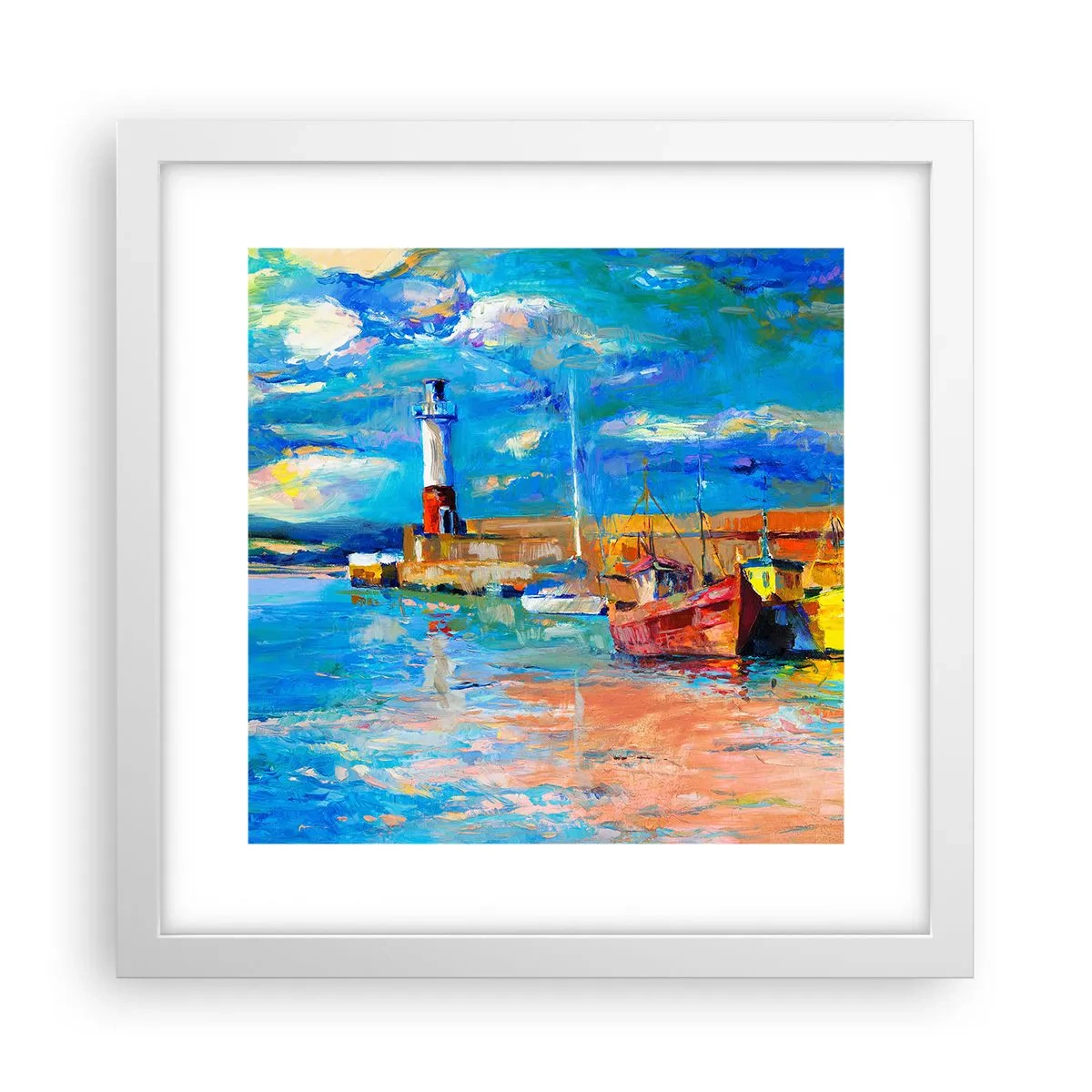 Poster in einem weißen Rahmen - Ein Nachmittag in der Regenbogenbucht - 30x30 cm