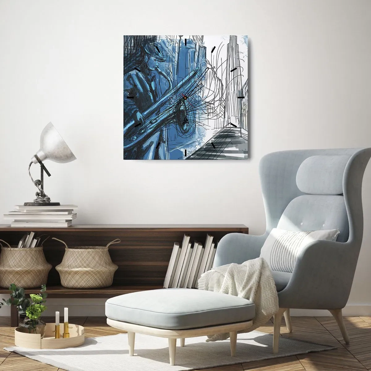 Wanduhr - Glasuhr - Urbane Rhapsodie - 30x30 cm