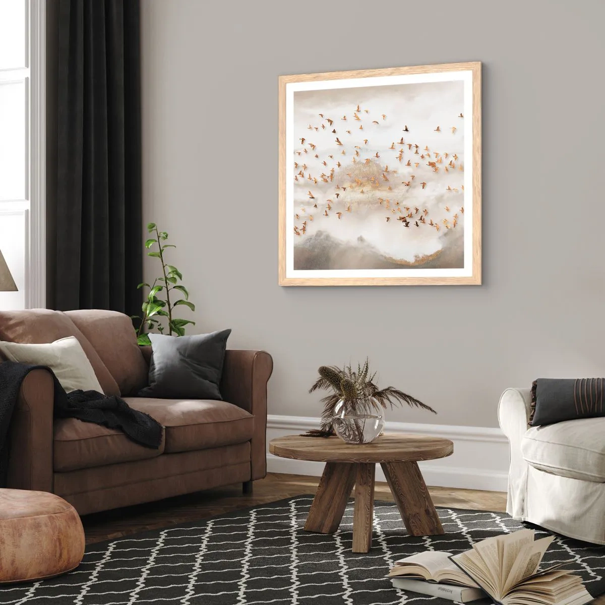 Poster in einem Rahmen aus heller Eiche - Es ist schon die Zeit… - 30x30 cm