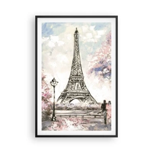 Poster in einem schwarzem Rahmen - Aprilspaziergang durch Paris - 61x91 cm