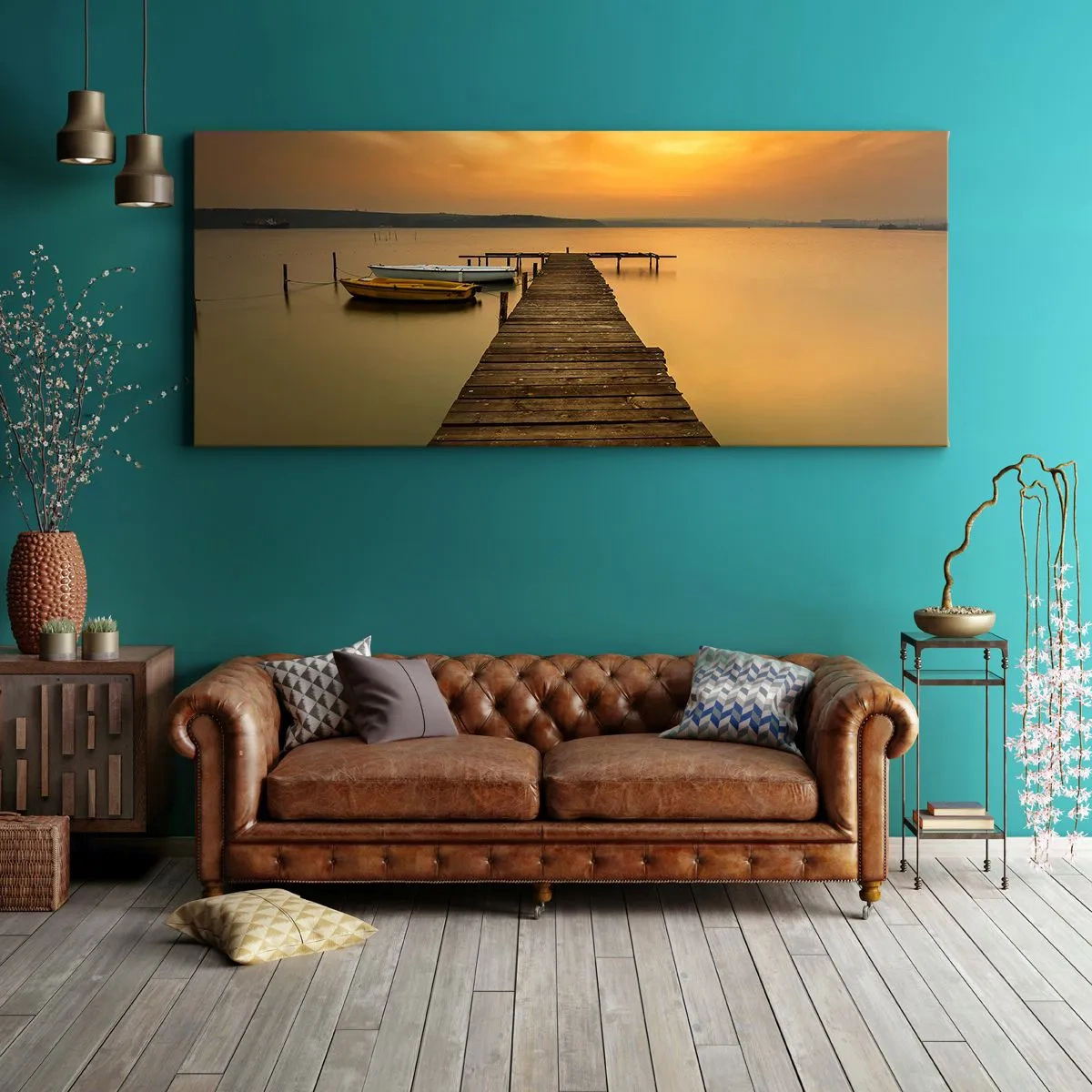Bild auf Leinwand - Leinwandbild - Ich werde dir den goldenen Himmel öffnen - 90x30 cm