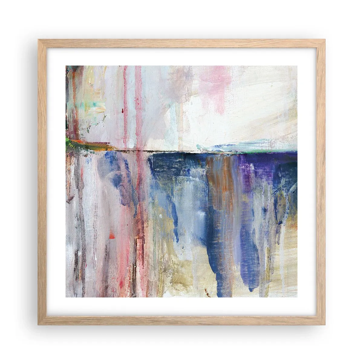 Poster in einem Rahmen aus heller Eiche - Bunte Eindrücke und Assoziationen - 50x50 cm