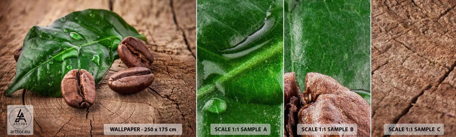 Fototapeten Muster Premium Sand - Der wahrste und schwarze - Gastronomie, Kaffee, Kaffeebohne - 100x30 cm