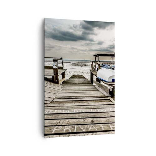 Bild auf Leinwand - Leinwandbild - Mitternachtsstrand - 80x120 cm