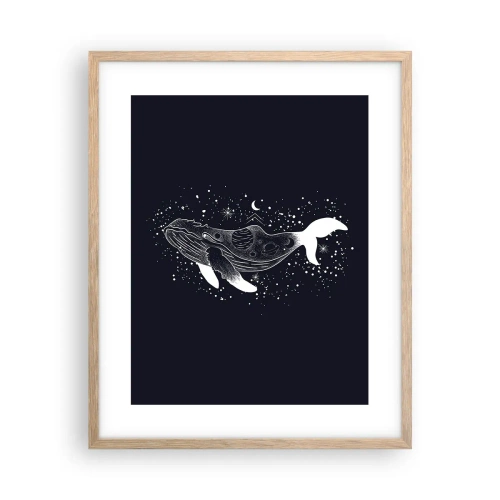 Poster in einem Rahmen aus heller Eiche - Im Ozean des Universums - 40x50 cm