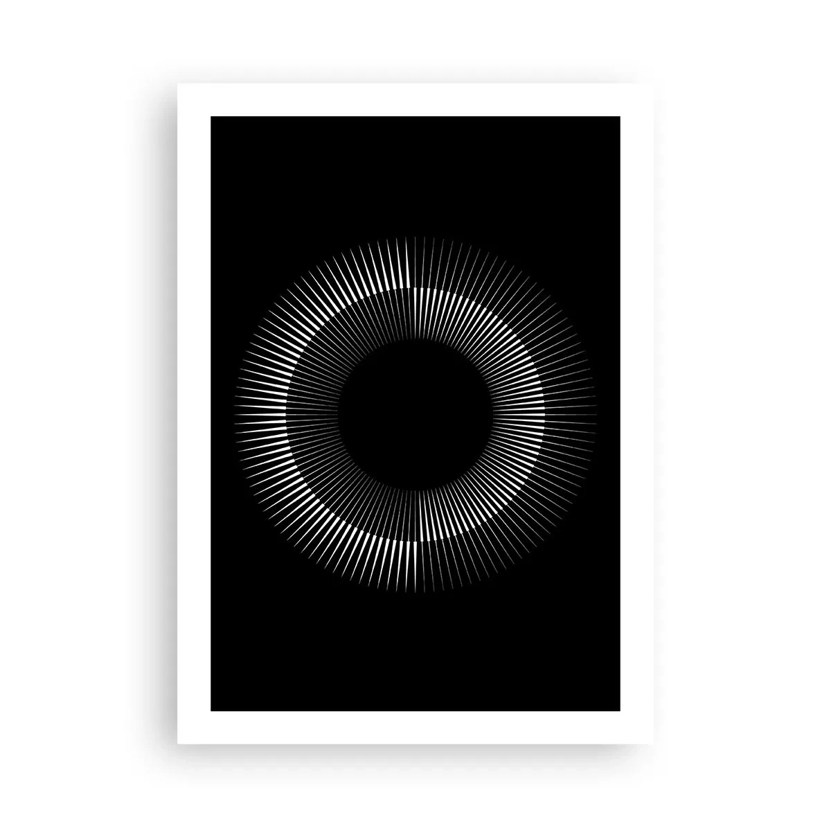 Poster - Eine faszinierende Komposition aus einem leuchtenden Kreis auf schwarzem Hintergrund. - 50x70cm - Schwarze Sonne - Moderne Wanddekoration für Wohnzimmer und Schlafzimmer ARTTOR