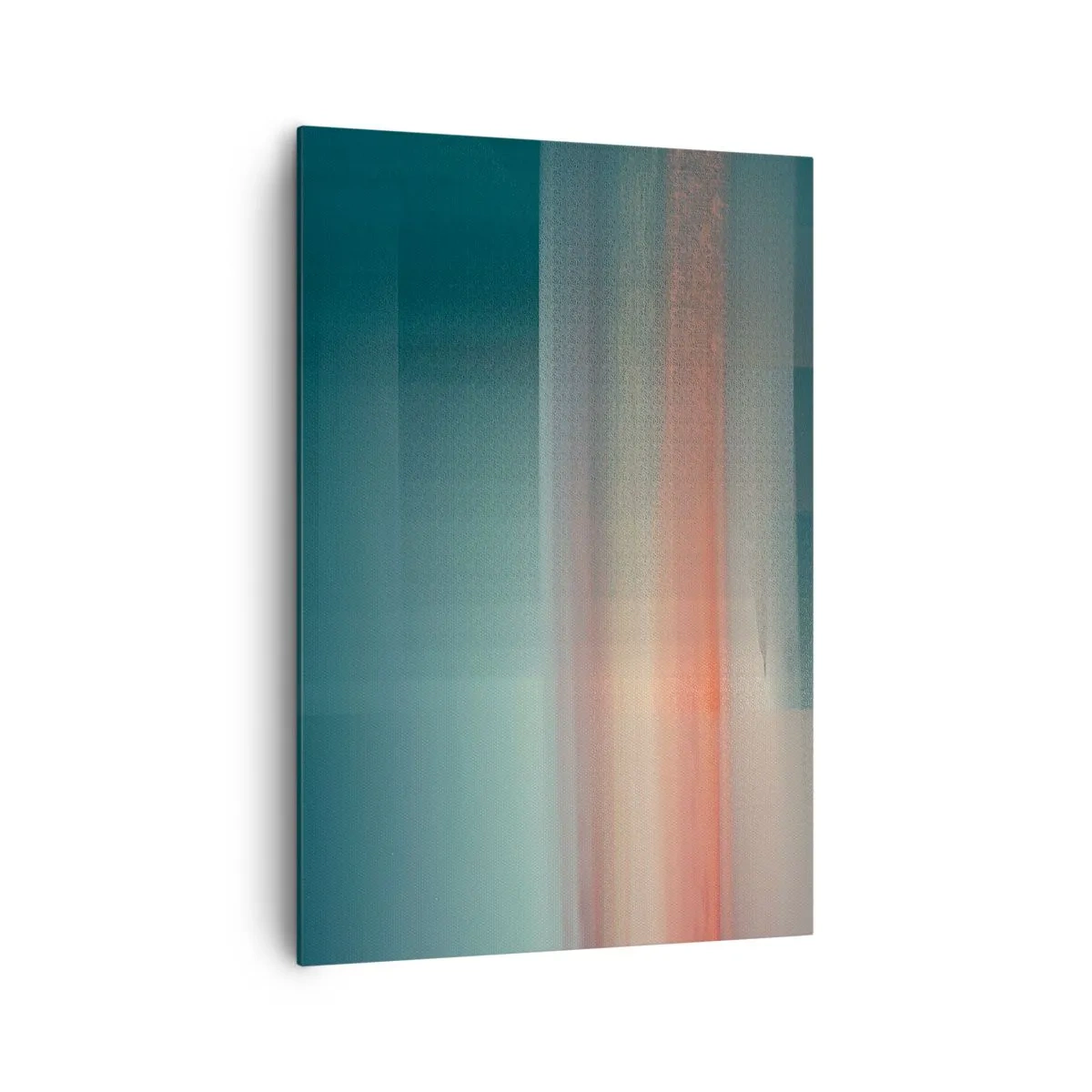 Bild auf Leinwand - Leinwandbild - Ein Sonnenuntergang in Pastelltönen über einem ruhigen Horizont - 70x100cm - Abstraktion: Lichtwellen - Moderne Wanddekoration für Wohnzimmer und Schlafzimmer ARTTOR