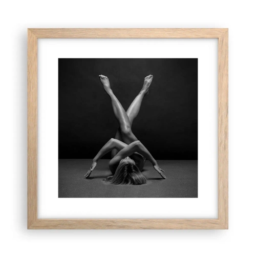 Poster in einem Rahmen aus heller Eiche - Die Geometrie der Nacktheit - 30x30 cm