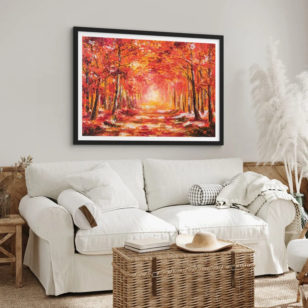 Poster in einem schwarzem Rahmen - Kupferwald - 40x30 cm