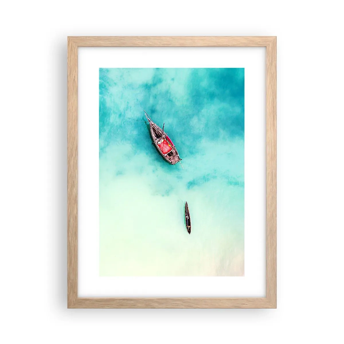 Poster in einem Rahmen aus heller Eiche - Denn an den Stränden von Sansibar, wenn der Wasserüberschuss ... - 30x40 cm