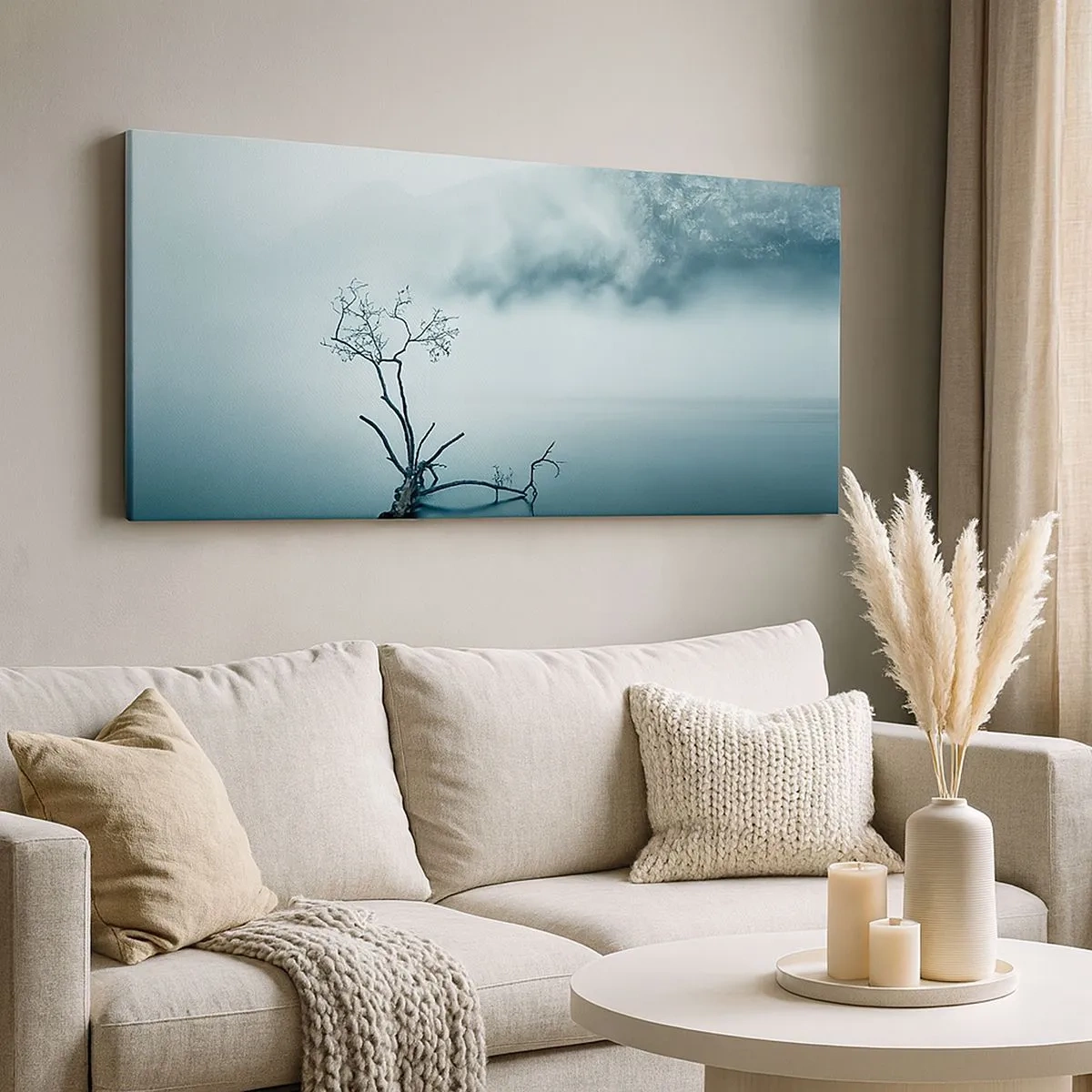 Bild auf Leinwand - Leinwandbild - Aus Wasser und Nebel - 100x40 cm