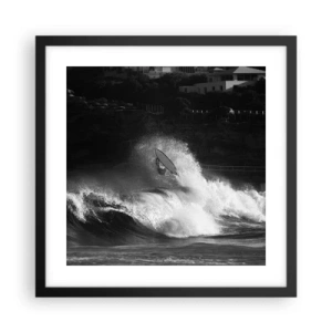 Poster in einem schwarzem Rahmen - Herausforderung angenommen! - 40x40 cm