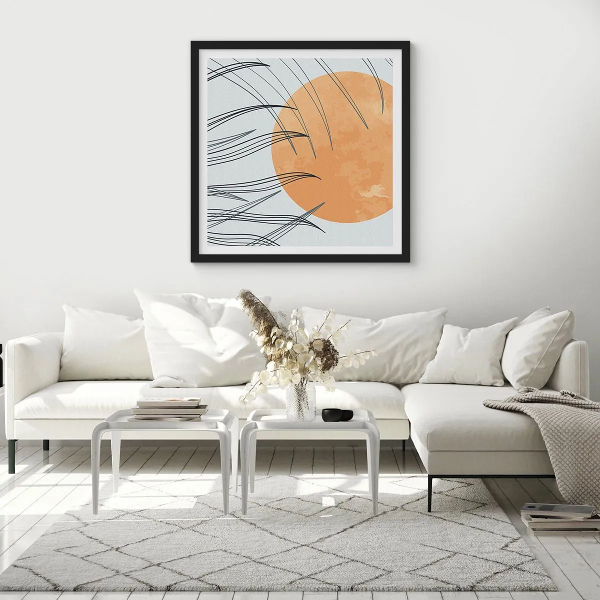 Poster in einem schwarzem Rahmen - Immer der Sonne entgegen - 30x30 cm