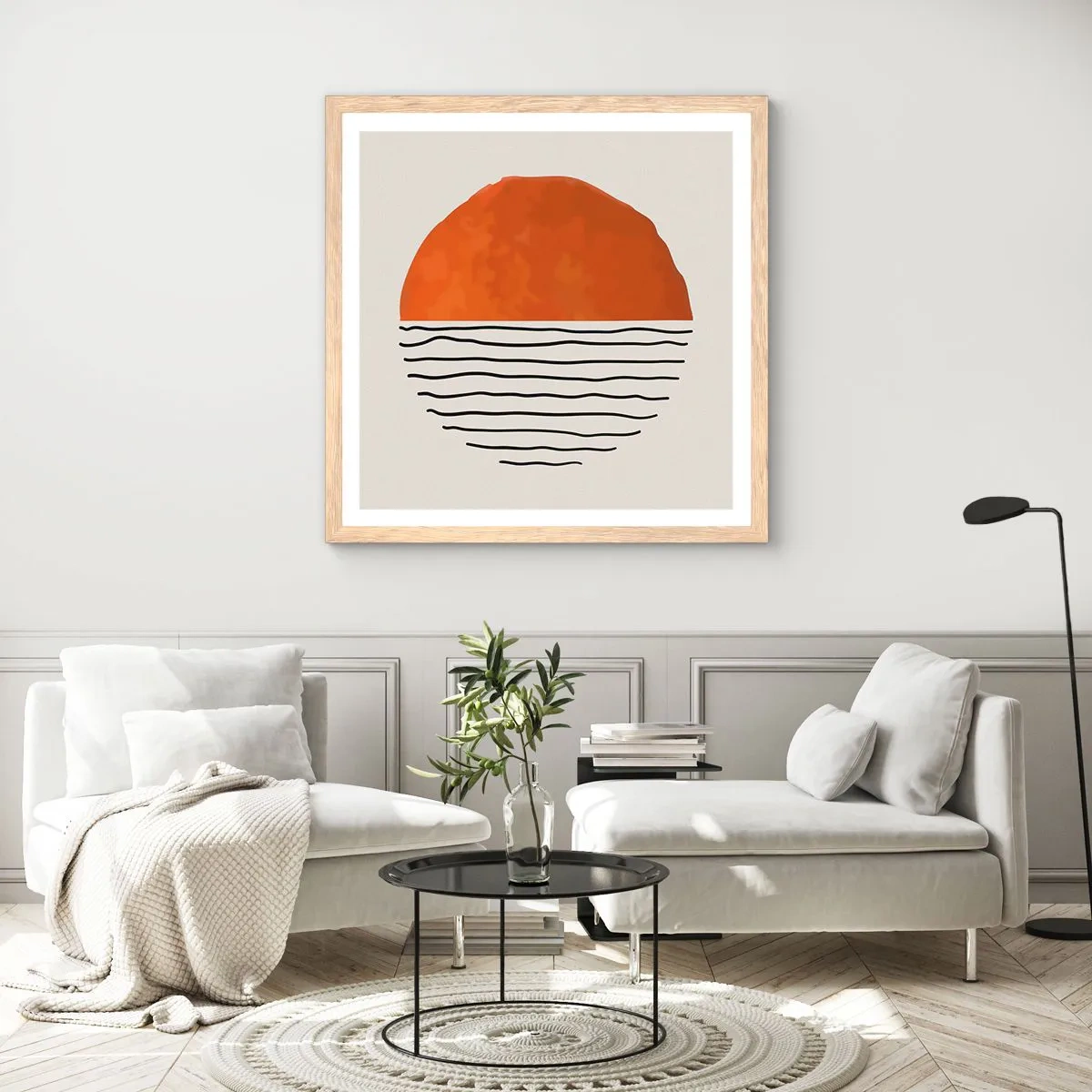 Poster in einem Rahmen aus heller Eiche - Im japanischen Klima - 50x50 cm